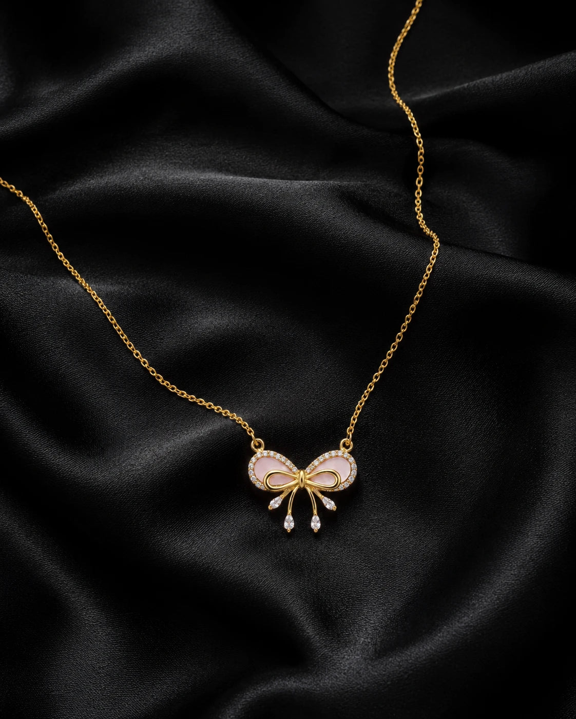 Swannah Blush Bow Necklace