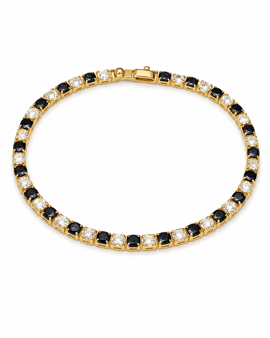 Swannah Midnight Spark Tennis Black & Crystal Gold Bracelet for Women