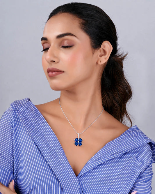 blue crystal necklace swannah