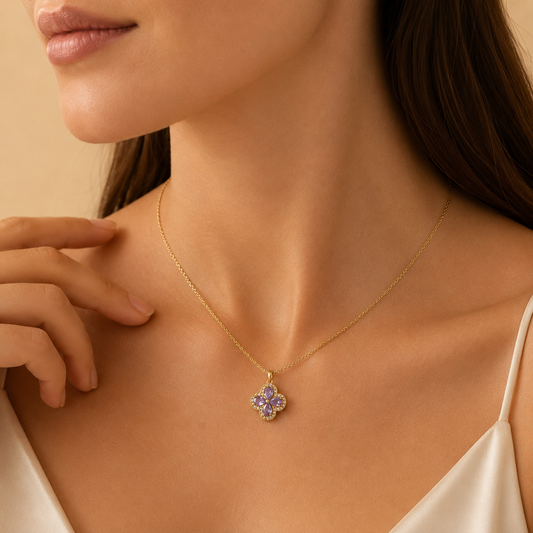 lavender flower necklace swannah