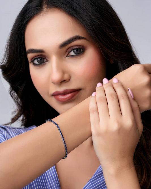 Swannah Sapphire Tennis Blue Crystal Bracelet for Women