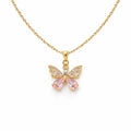 Swannah Pink Flutter Butterfly Necklace