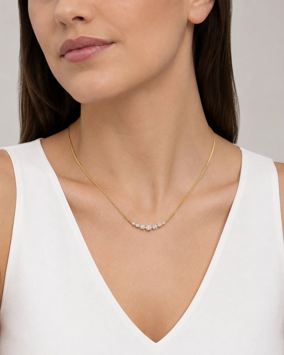 Swannah Princess Cut Crystal Necklace
