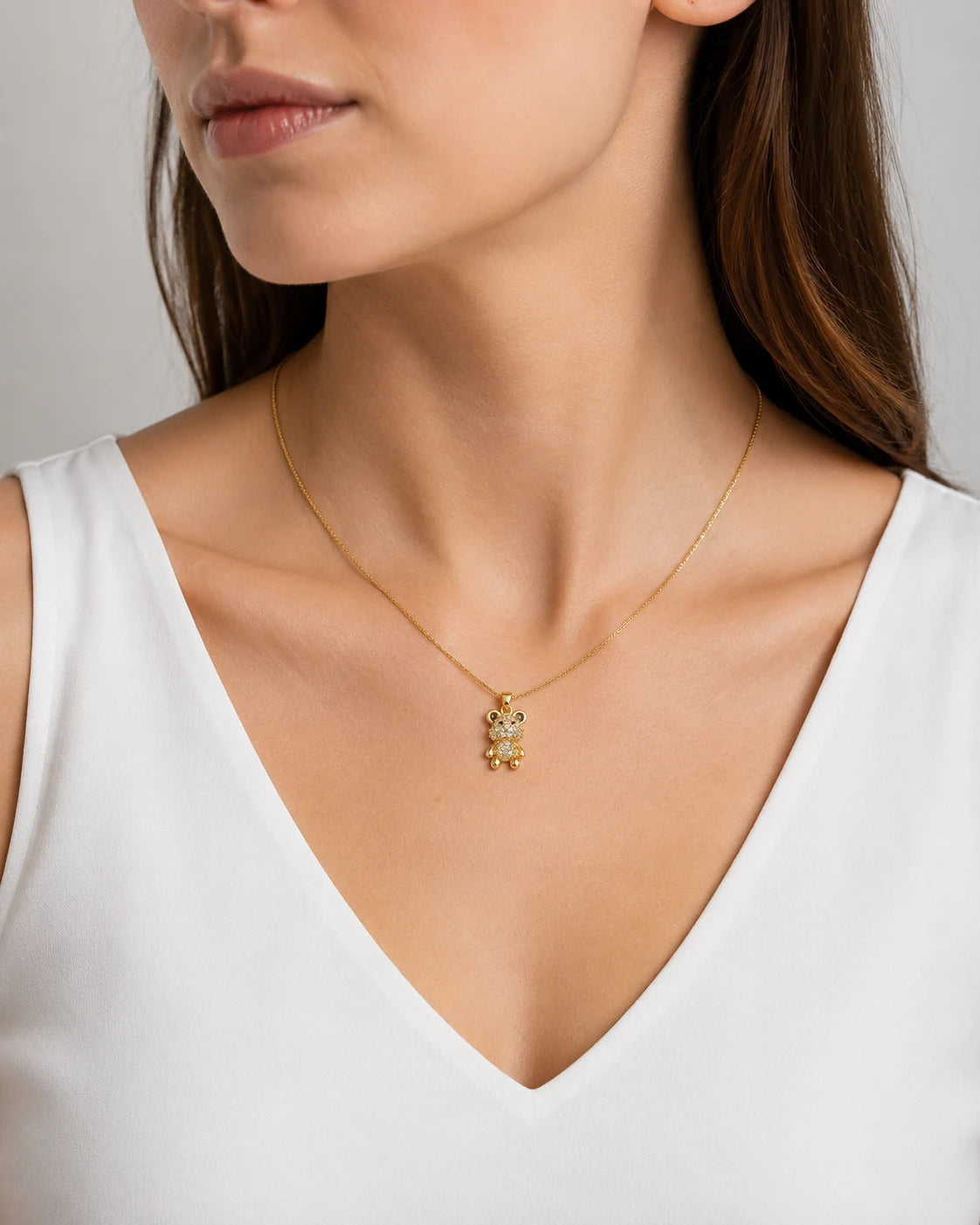 Swannah Teddy Bear Necklace
