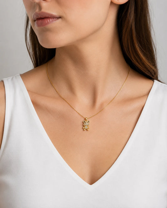 Swannah Teddy Bear Necklace