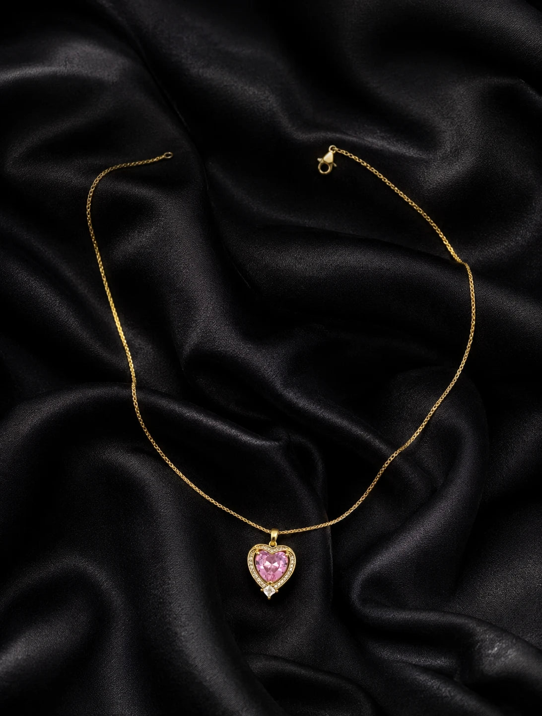 Swannah Blush Heart Halo Necklace
