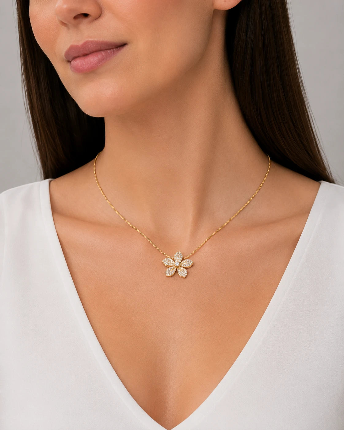 Swannah Crystal Blossom Necklace