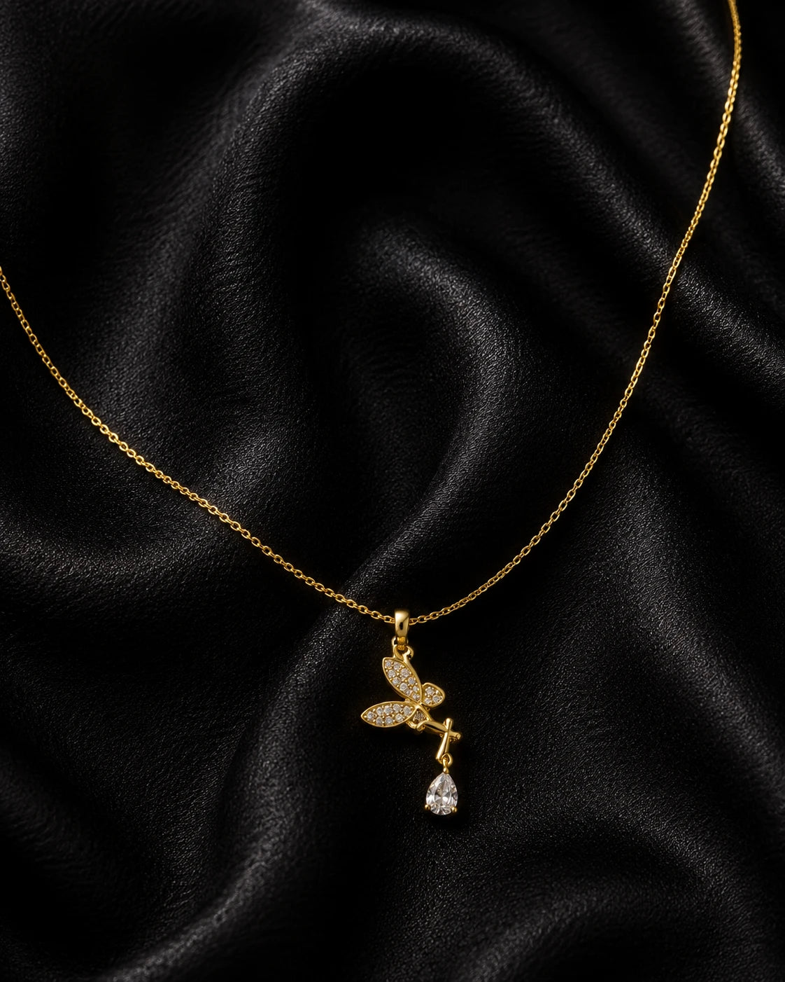 Swannah Crystal Dragonfly Necklace