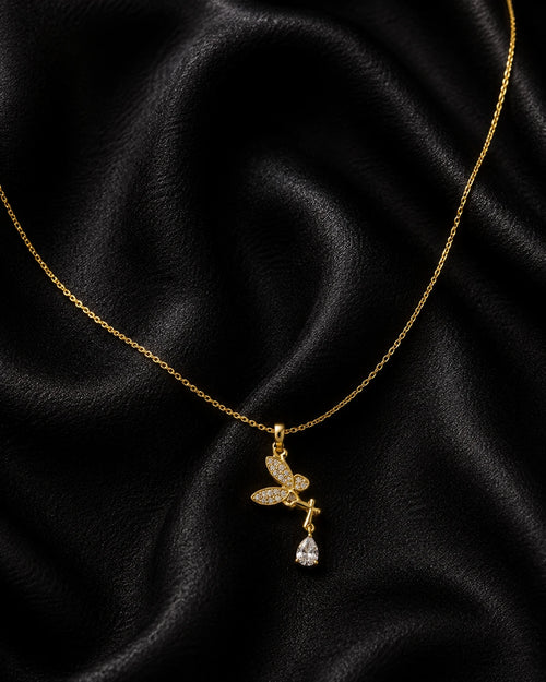 Swannah Crystal Dragonfly Necklace