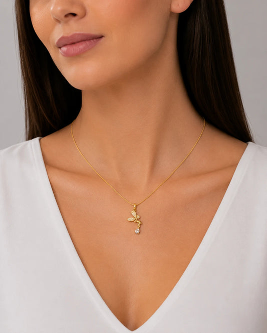 Swannah Crystal Dragonfly Necklace