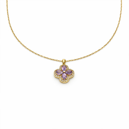 Swannah Lavender Clover Necklace