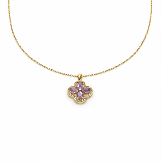Swannah Lavender Clover Necklace