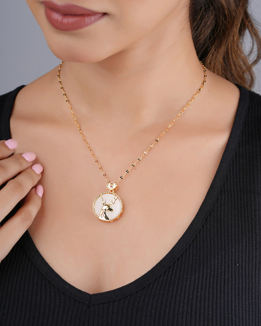 Swannah Deer Pendant Necklace
