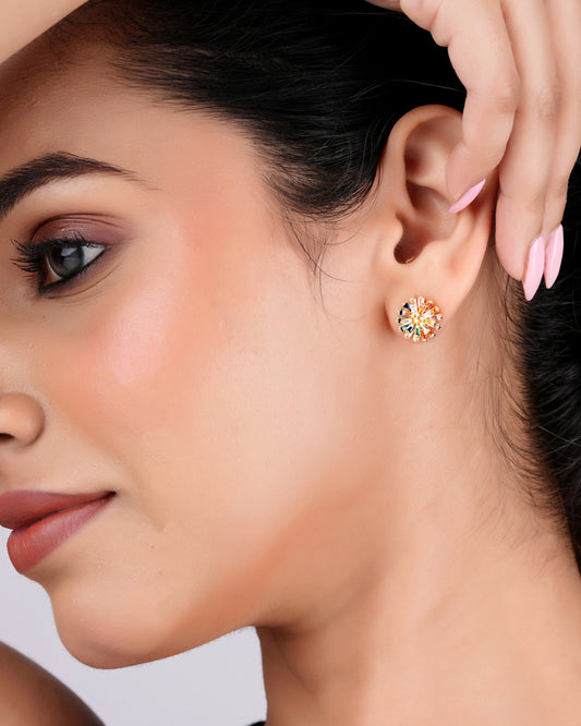 Swannah Multicolor Crystal Stud Statement Earrings for Women