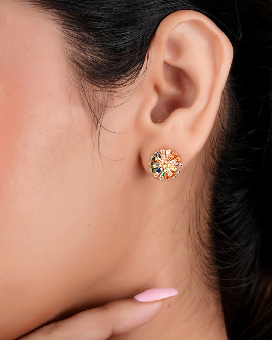 Swannah Multicolor Crystal Stud Statement Earrings for Women