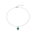 Swannah Emerald Halo Necklace