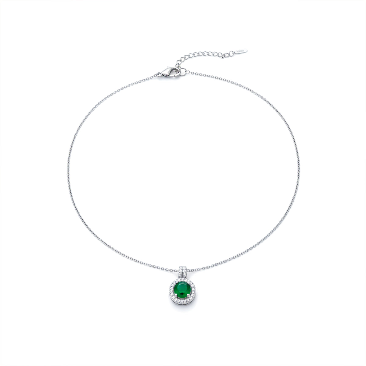 Swannah Emerald Halo Necklace