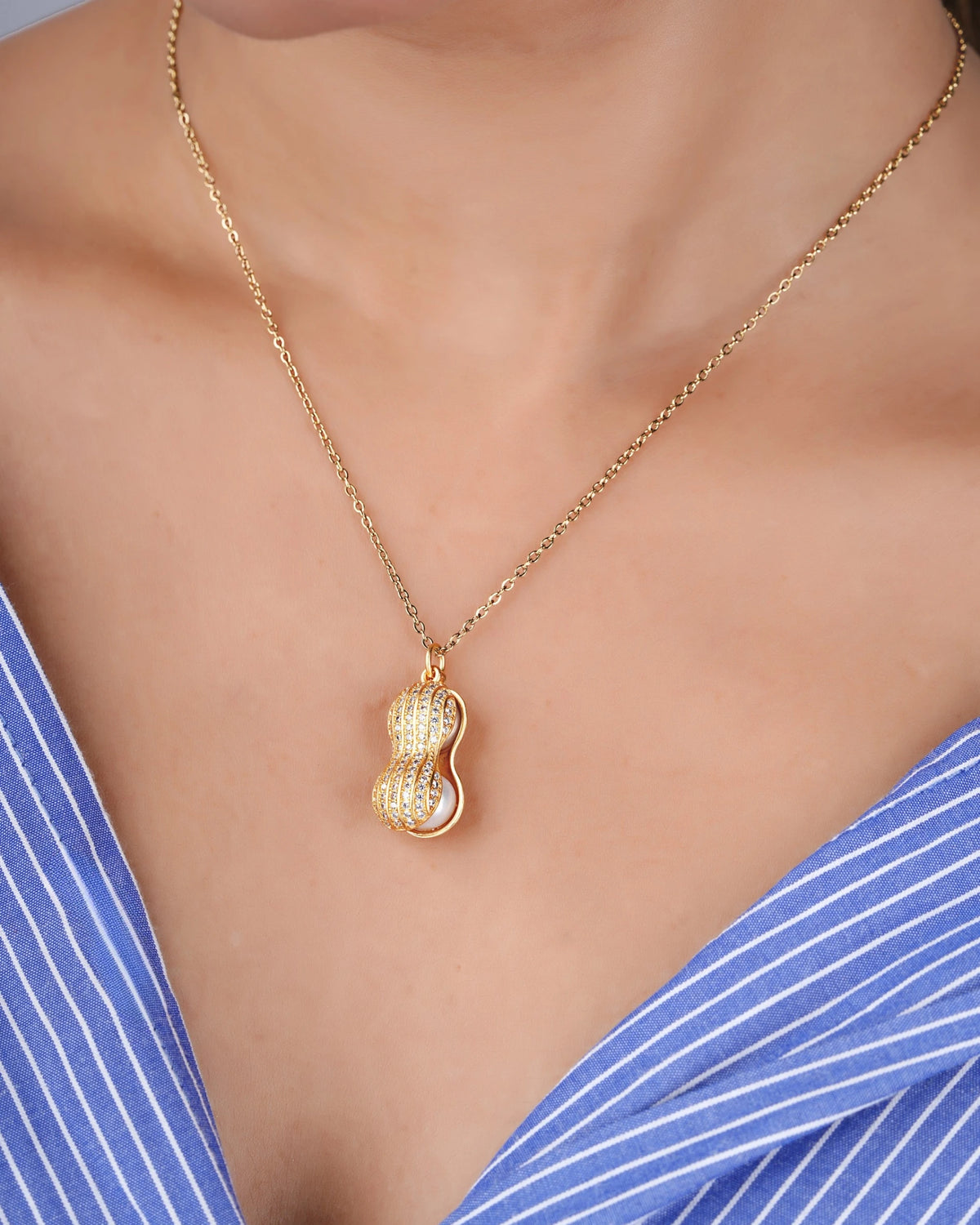 Swannah Crystal Peanut Necklace