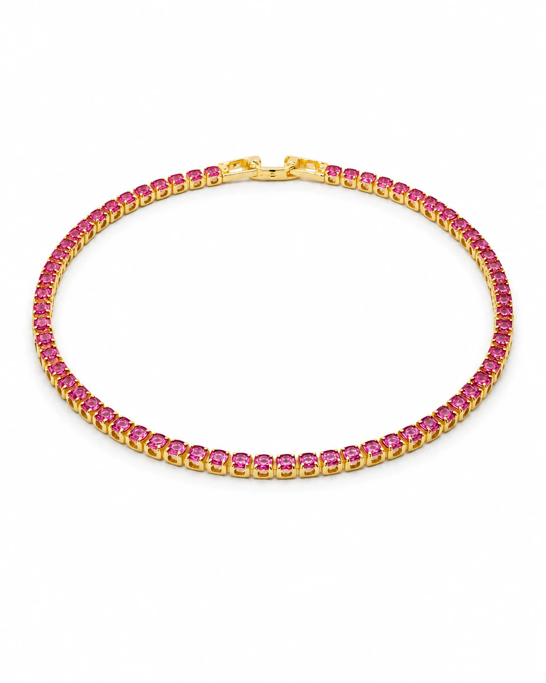 Swannah Pink Radiance Tennis Pink Crystal Gold Bracelet for Women