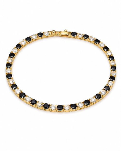 Swannah Midnight Spark Tennis Black & Crystal Gold Bracelet for Women