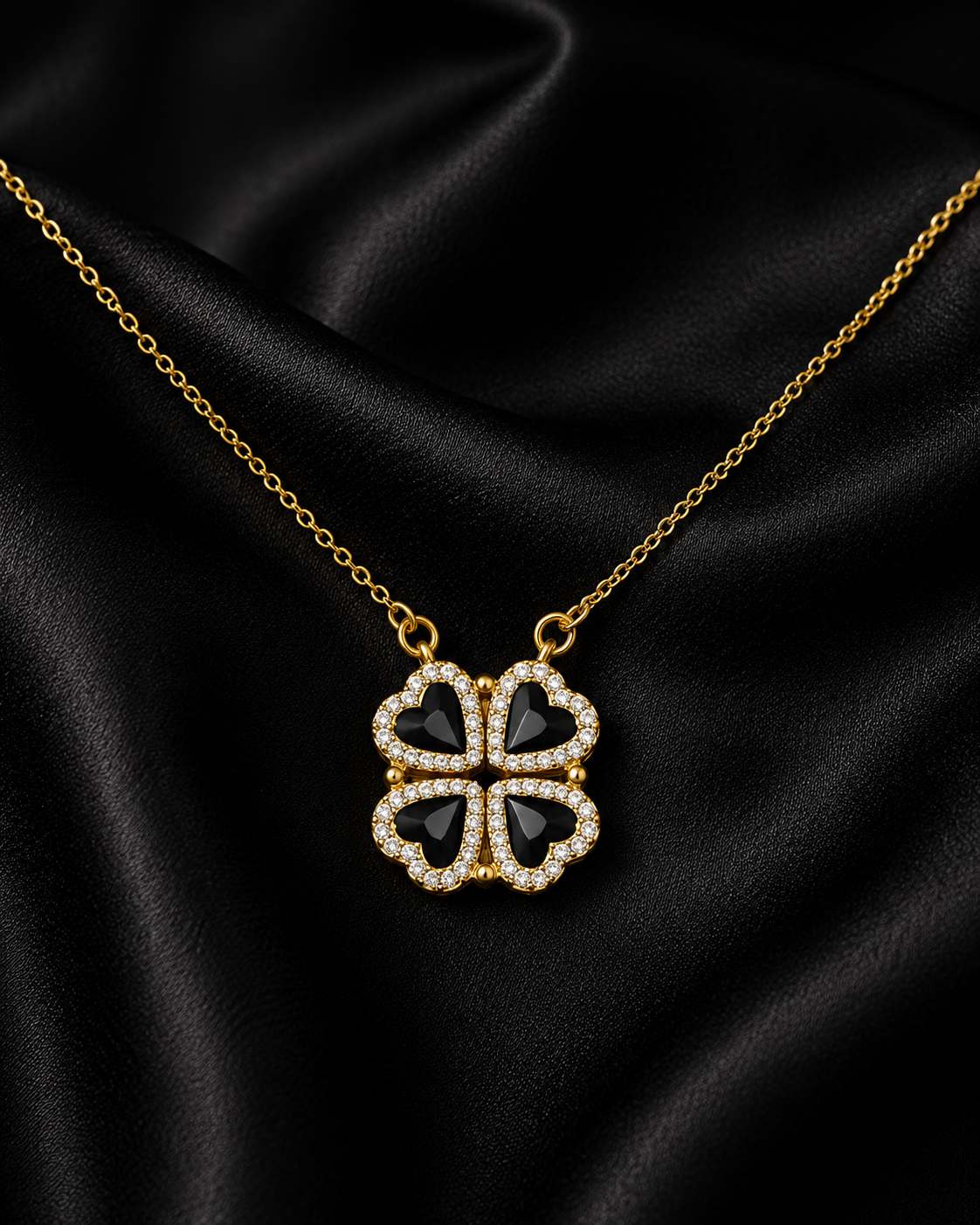 Swannah Black Clover Necklace