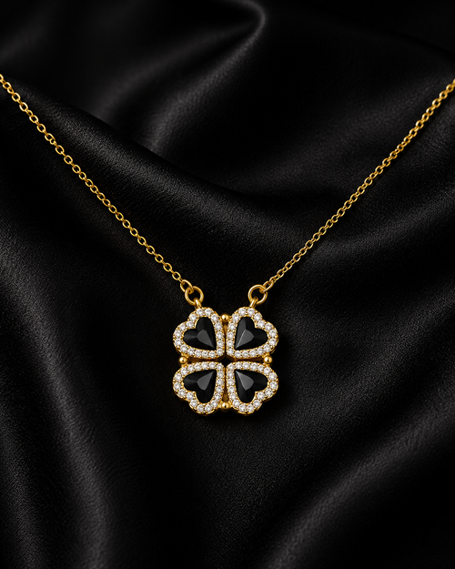 Swannah Black Clover Necklace