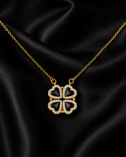 Swannah Black Clover Necklace