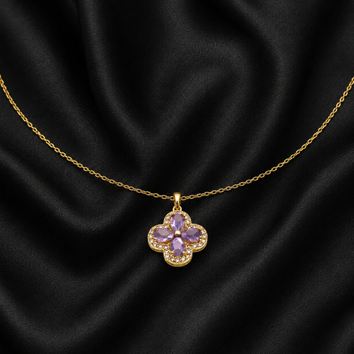 Swannah Lavender Clover Necklace