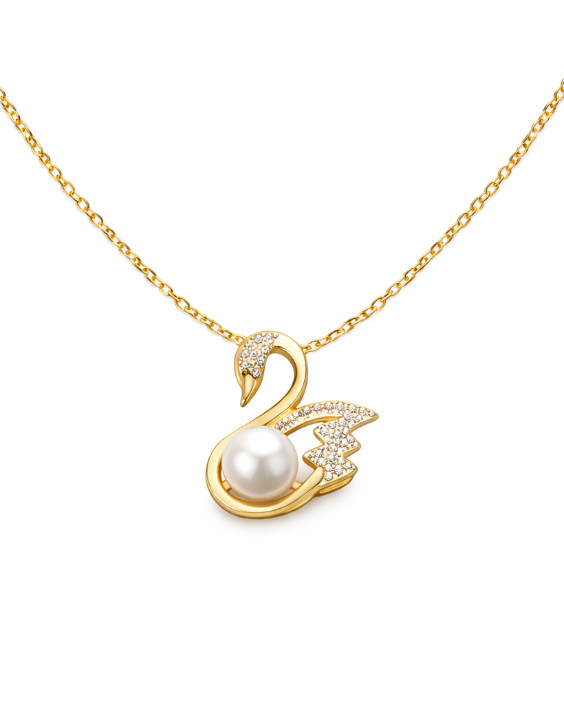 Swan Pearl Pendant Necklace