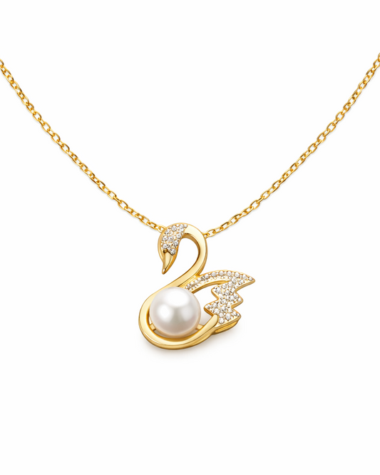 Swan Pearl Pendant Necklace