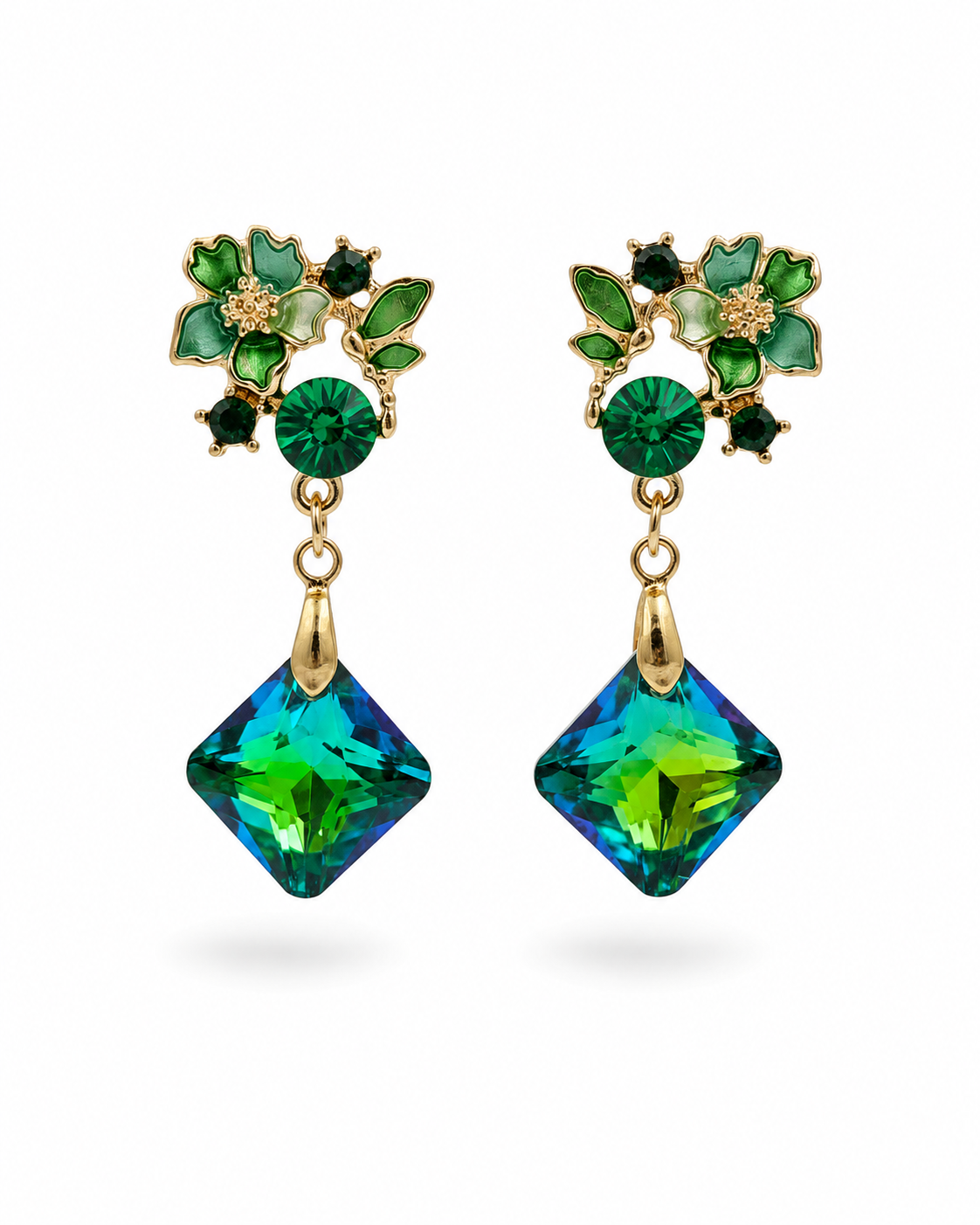 Swannah Green Floral Crystal