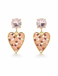 Swannah Pink Heart Filigree Drop