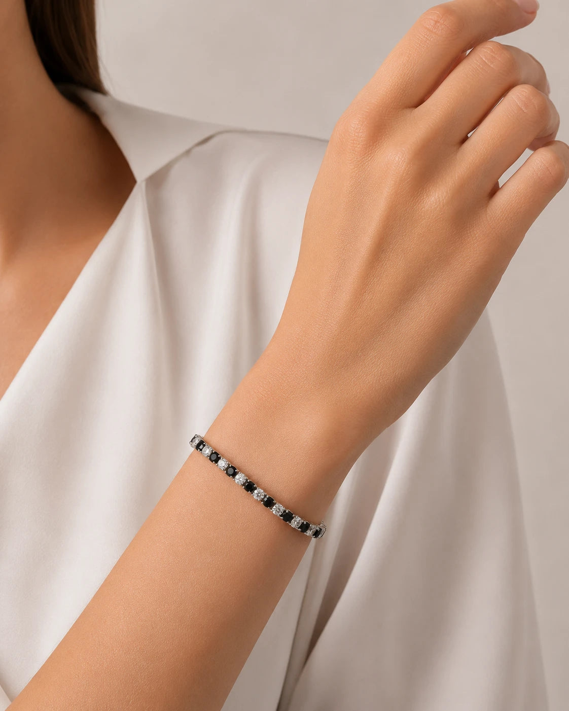 black crystal black tennis bracelet