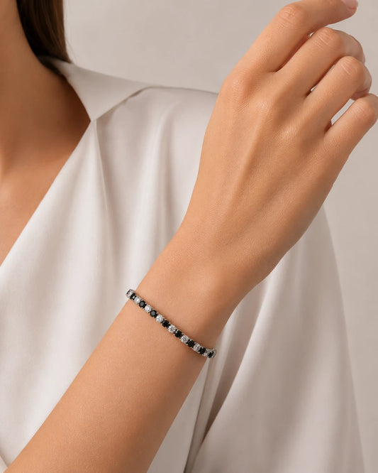 black crystal black tennis bracelet