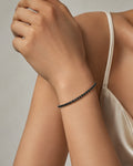 black gemstone bracelet silver women