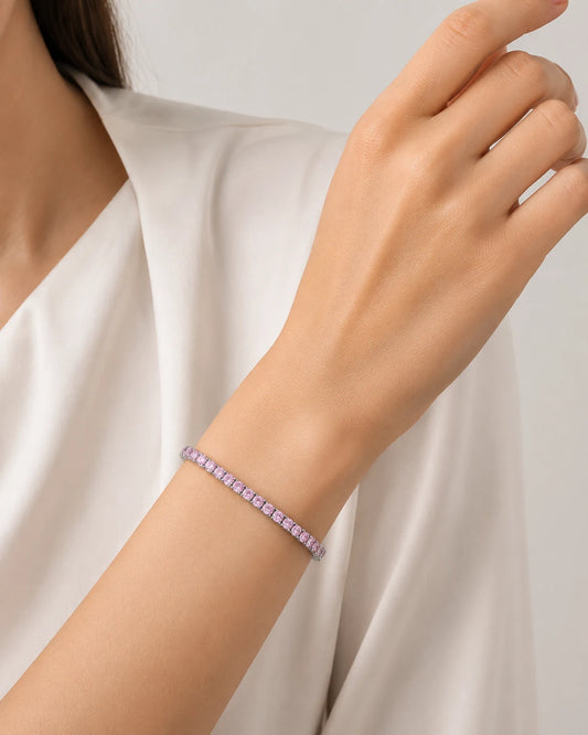 blush pink tennis bracelet