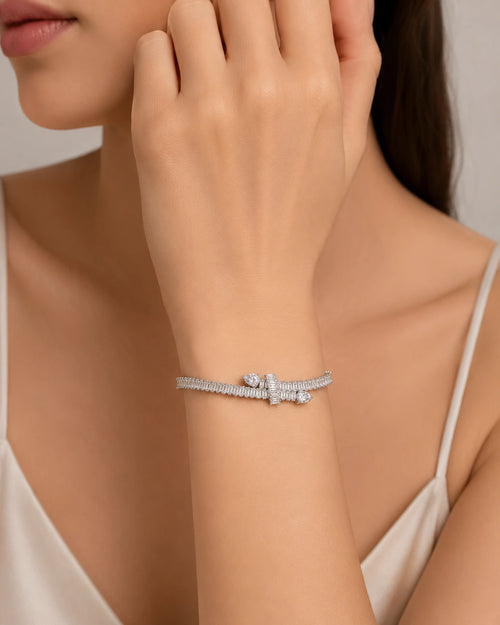 silver tennis bracelet