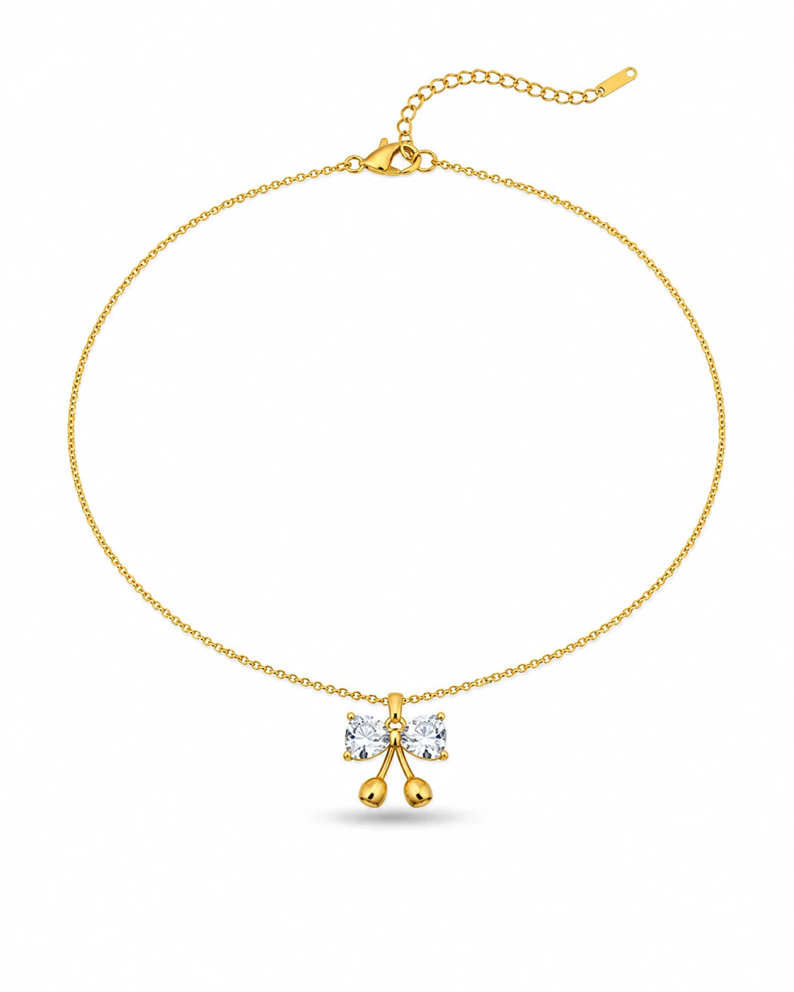 crystal cherry necklace