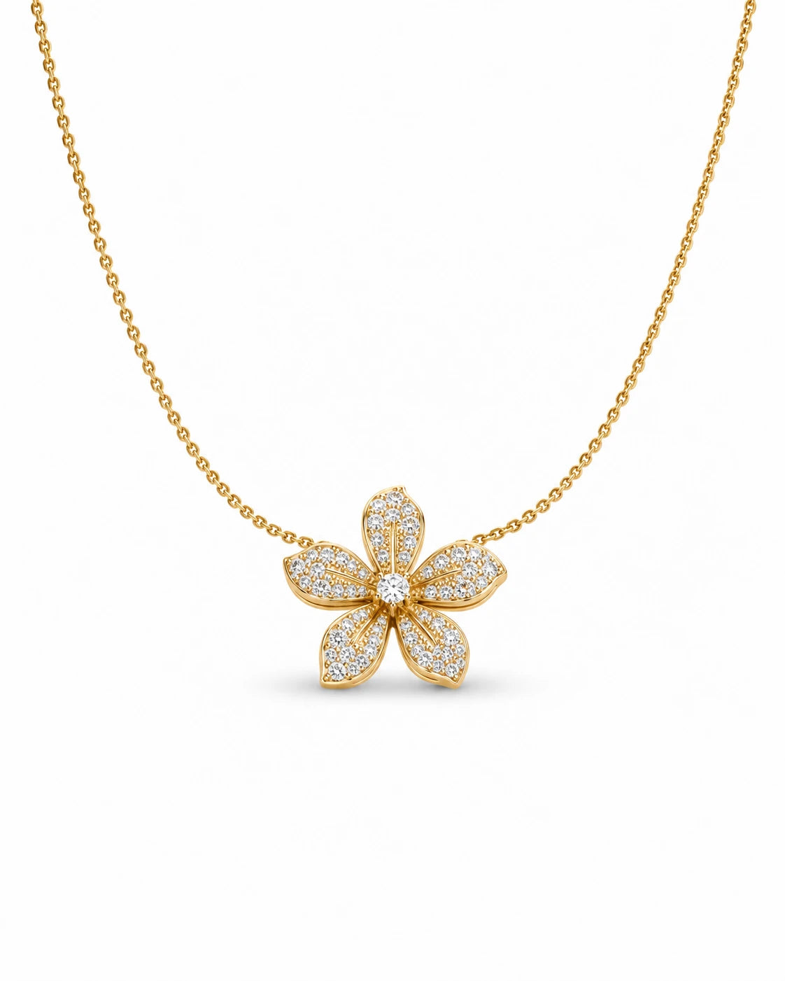 crystal flower flower necklace