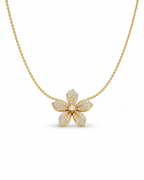 crystal flower flower necklace