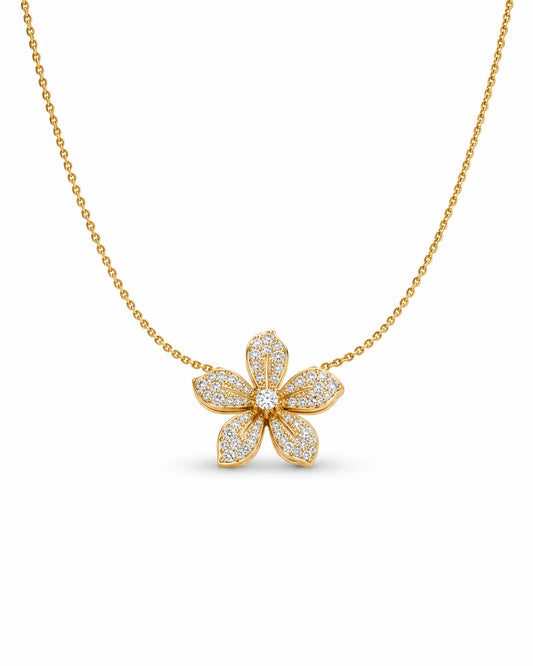 crystal flower flower necklace
