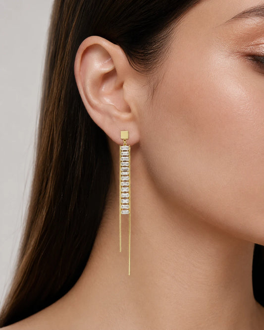 crystal tassel earrings