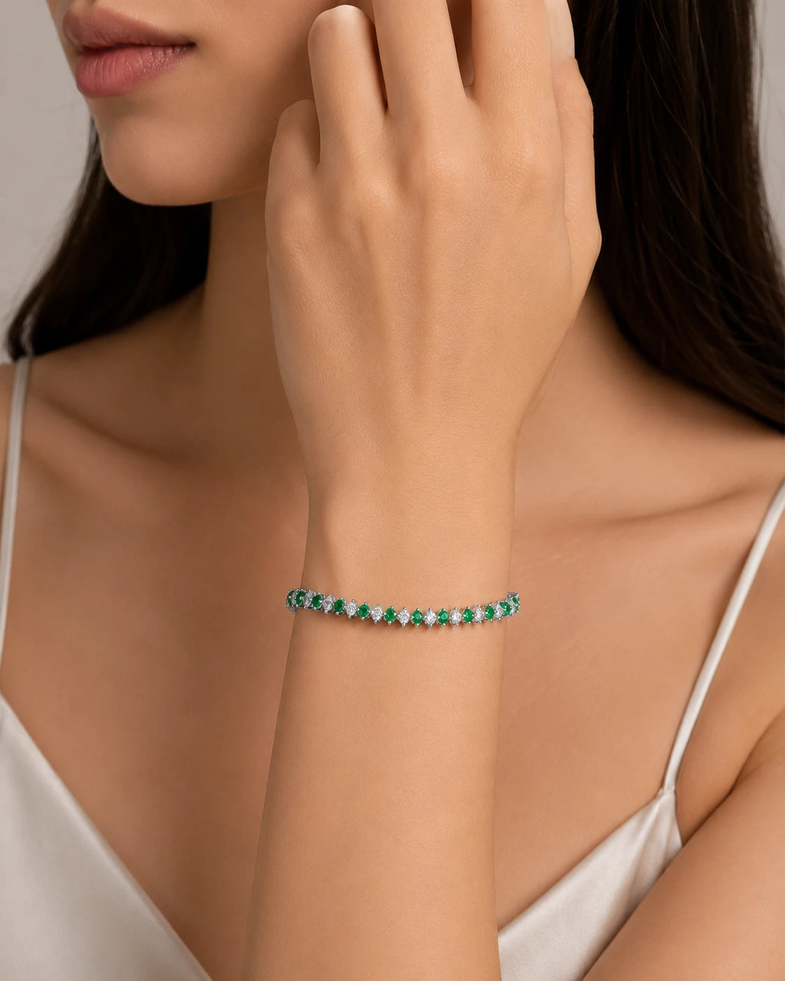 silver tennis bracelet