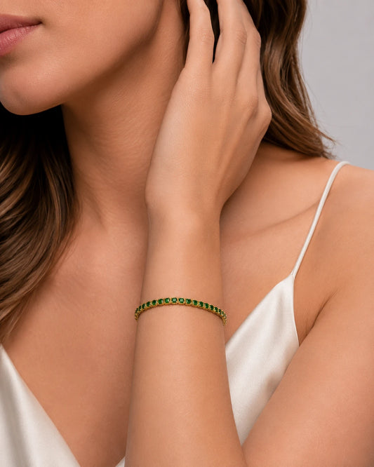 emerald crystal green tennis bracelet