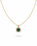emerald green halo necklace