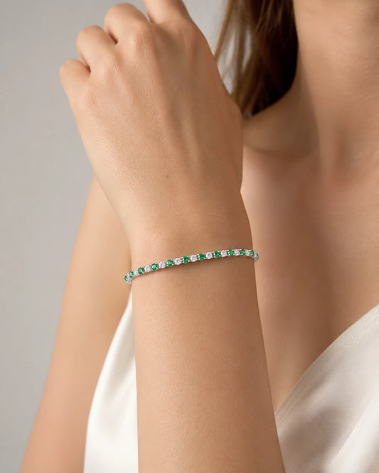 emerald tennis green crystal bracelet