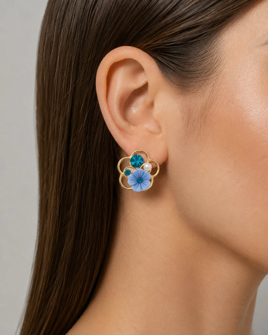 floral stud earrings