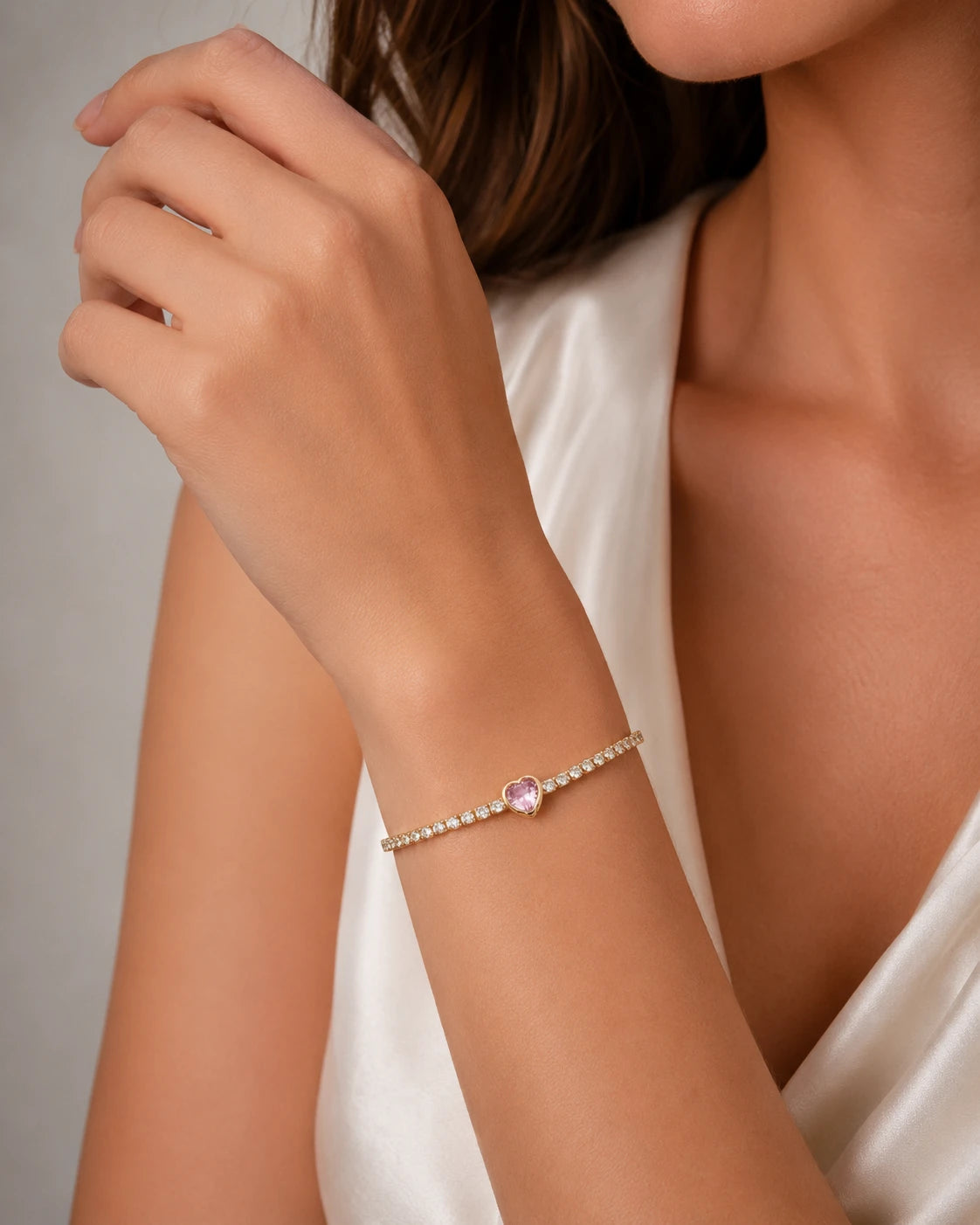 pink heart bracelet