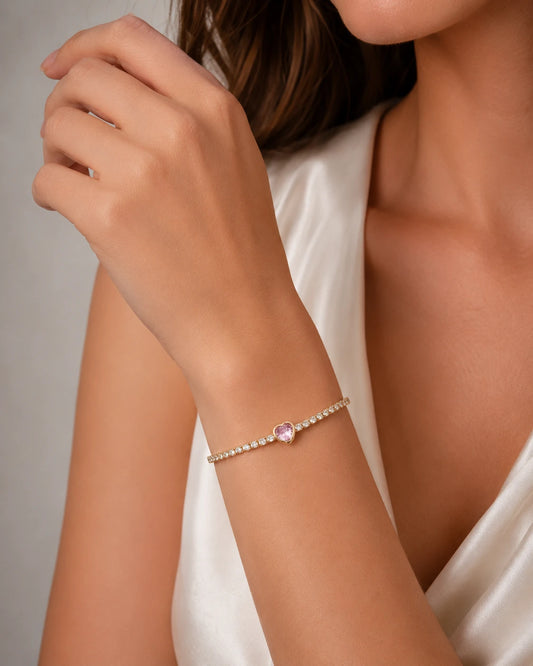 pink heart bracelet