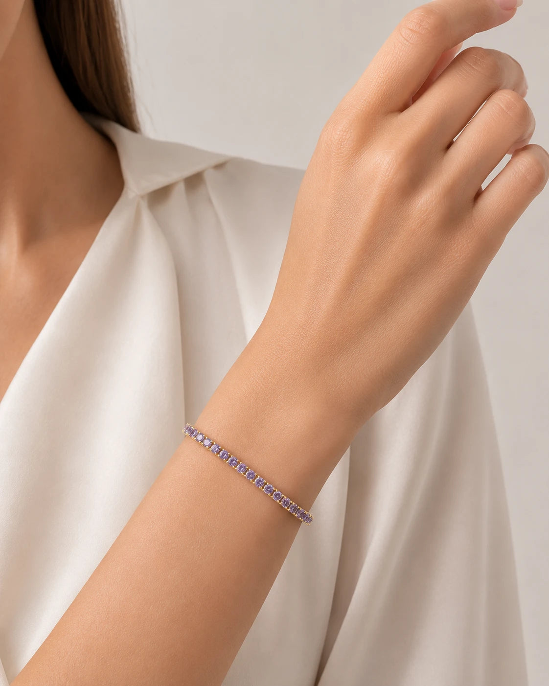 gold purple crystal bracelet
